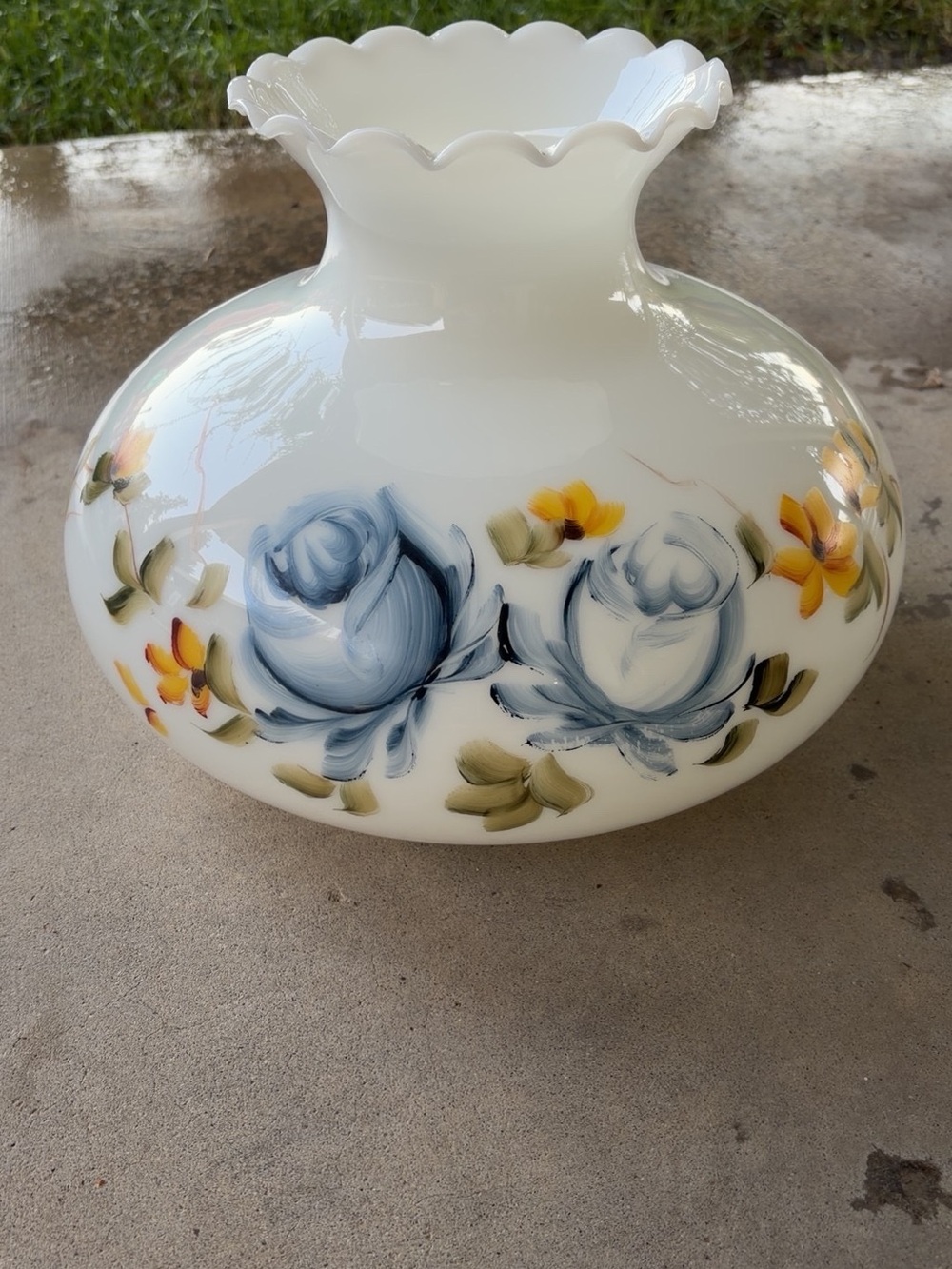 Antique glass lamp shade